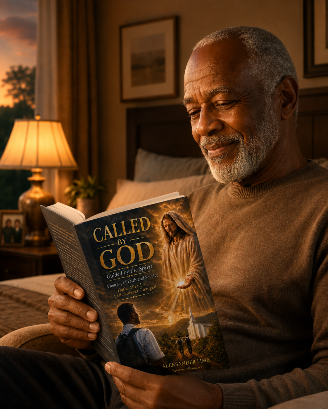 Reader holding the Called by God ebook with devotion